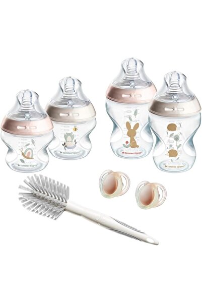 tommee tippee مجموعة زجاجات كلوزر تو نيتشر ستيتر باللون الوردي (الألمنيوم/الب...