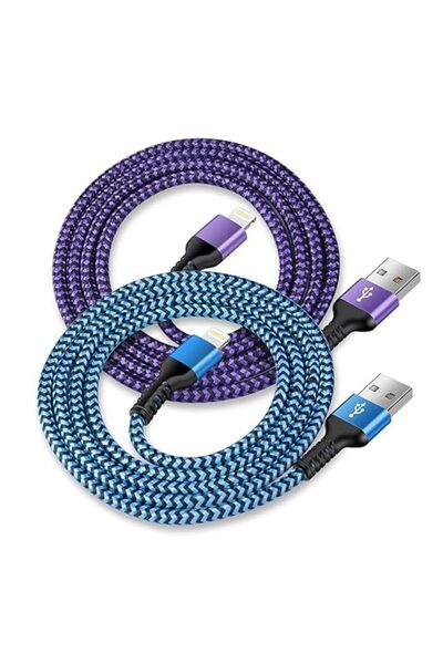 Haoano USB A to Lightning Cord, 2Pack/3Ft Nylon Braided iPhone Charger Cable