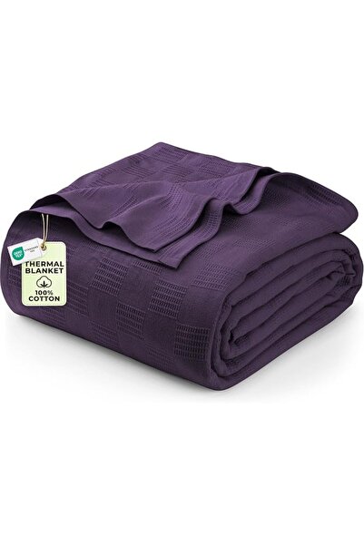 Utopia Bedding بطانية كينغ ملطفة مصنوعة من القطن بلون كحلي - بطانية حرارية 90...