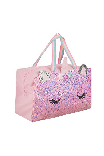 OEM Rucsac școlar clase primare, roz, model unicorn, glitter, 45x18x28cm – sp...