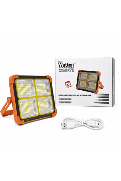 Watton WT-707 Turuncu 288 Ledli CREE TG Şarjlı Portatif Projektör 360 Derece ...