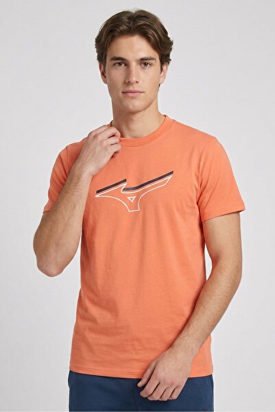 MIZUNO Men Sportswear Fit Short Sleeve Training T-Shirt, Orange