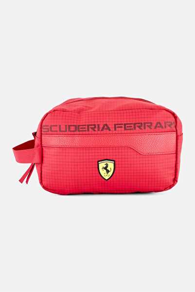 Scuderia Ferrari Men Brand Logo Wash Bag, Red