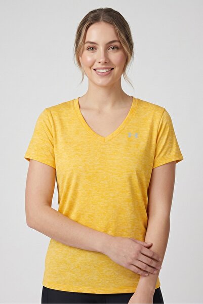 Under Armour Women Loose Fit Short Sleeve Training T-Shirt, Heather Orange