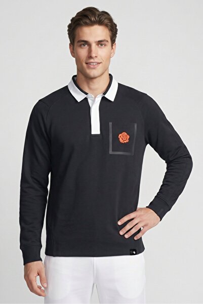 Under Armour Men Loose Fit UA Rose Long Sleeve Outdoor Polo Shirt, Deep Navy