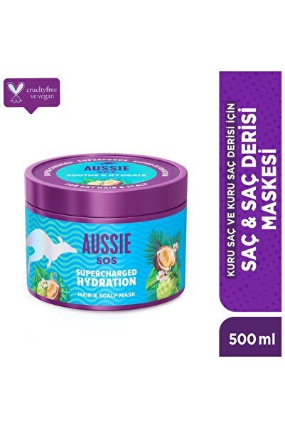 Aussie Sos Supercharged Hydration Saç & Saç Derisi Maskesi 500 Ml, Kuru Saç v...