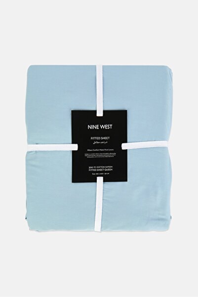 Nine West Queen Size Fitted Sheet 160 x 200 cm, Blue