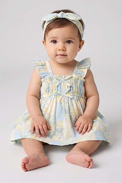 NANETTE LEPORE Toddlers Girl 3 Pcs Floral Print Dress And Bottom With Headban...
