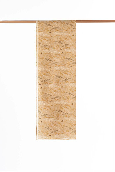 Kayra Minimal Pattern Silk Shawl Beige