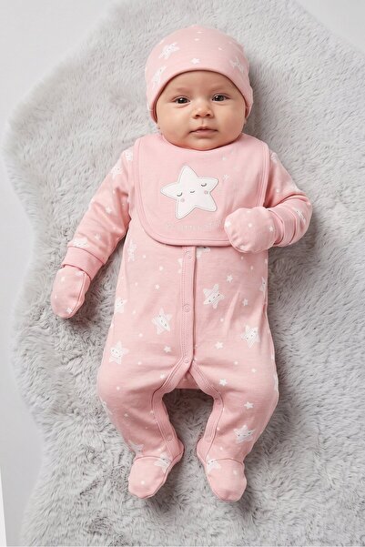 Rock A Bye Baby Boutique Toddlers Girl 5 Pieces Bodysuit,Bib,Hat And Mitts Gi...