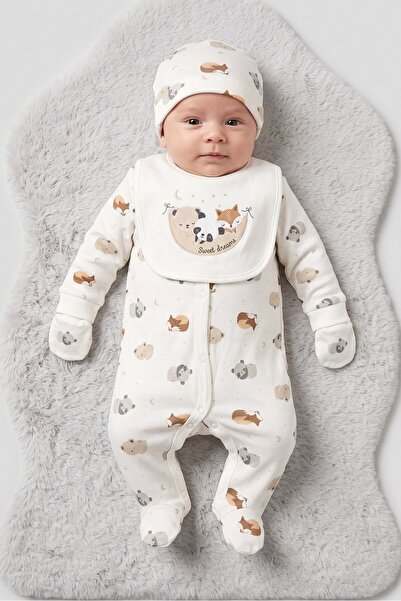 Rock A Bye Baby Boutique Toddlers Boy 5 Pieces Bodysuit,Bib,Hat And Mitts Gif...