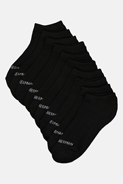Ben Sherman Kids Boy 10 Pcs Brand Logo Ankle Socks, Black