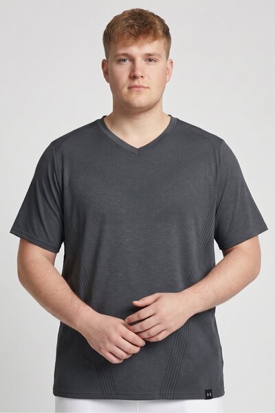 Under Armour Men Fitted Short Sleeve Running T-Shirt, Grey