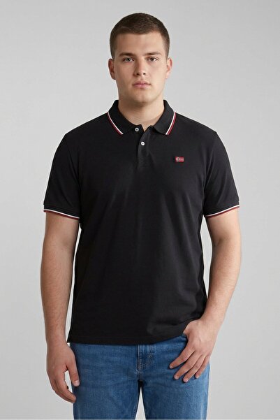 NORTHLAND Men Regular Fit Embroidered Short Sleeves Polo Shirt, Black