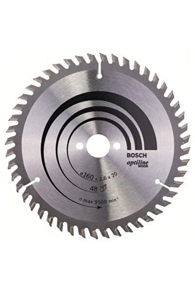 Bosch Optiline Wood Circular Saw Blade, 160x2.6/1.6x20/16 mm, 48 Teeth