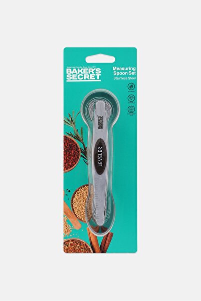 Baker's Secret 6 Pieces Stainless Steel Measuring Spoon Set, Silver