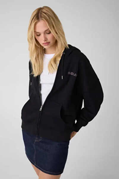 Guess W6YQ10K3872-JBLK Gues Kadın Sweat