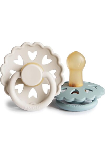 GENERAL Frey Latex 2-Piece Fairy Tail Pacifier, Size 1, Stone Blue/Willow Gray