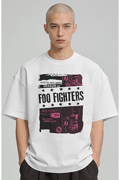 SEVBANO Μπλουζάκι Foo Fighters Rock Metal Music Group με στάμπα Unisex Oversi...