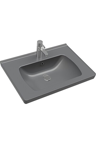 Seramiksan Saturn Mat Antrasit Etajer Uyumlu Lavabo 60 cm A142011K