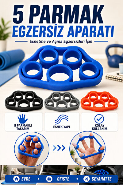 Hane Dostu 5 Parmak Egzersiz Aparatı Esnek Parmak Açma Esnetme ve El Çalıştır...