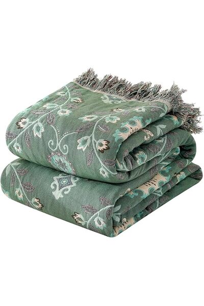 GENERAL Mskvk Cotton Boho Throw Blanket, 1M&52Cmx2M, Soft Lightweight Blanket...