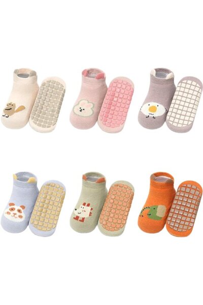 STARSTAR Baby cartoon non-slip socks 6-pack S - suitable for infants & toddle...