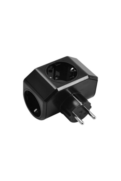 VİKO Yonca Plus 3-Plug Child-Proof Grounded Plug Socket Black