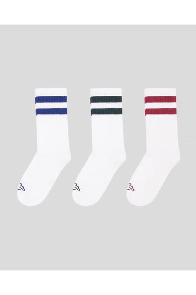 Kappa Sasa 3pack Unisex Beyaz-Mavi-Haki Çorap