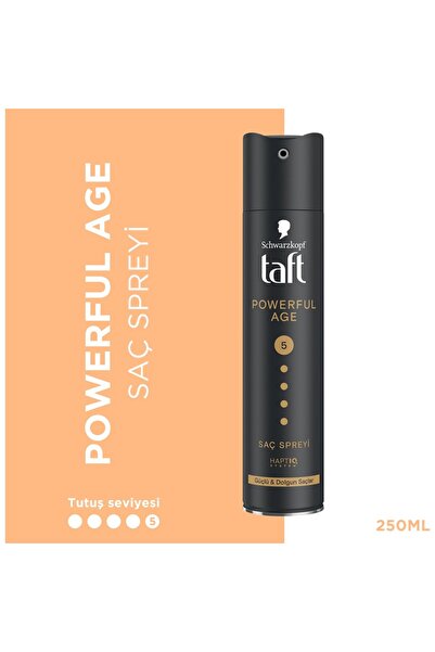 Taft Powerful Age Saç Spreyi 250 ml Güçlü ve Dolgun Saçlar İçin Etkili Formül