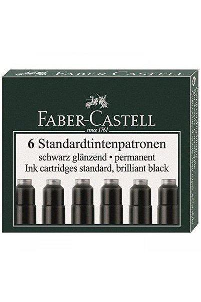 Faber Castell Dolmakalem Kartuşu Siyah 6'lı Paket