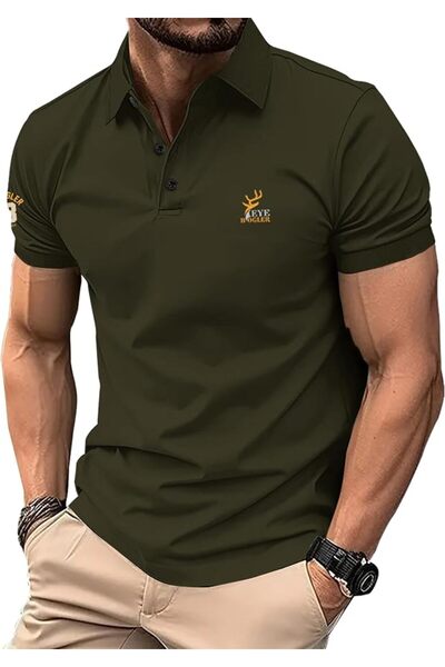 GENERAL Fashionable Plain Regular Fit Half Sleeve Polo Neck T-Shirt for Men b...