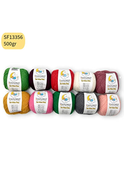 Oxford İplik 10'lu Paket Eco Cotton Baby - İnce Cotton İp - Tığ İşi - Punch İ...
