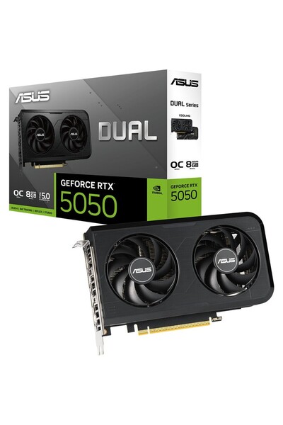 ASUS Dual Geforce Rtx5050 Oc Edition Dual-Rtx5050-O8G-Nvidia 8Gb Gddr6 Dlss 4 128 Bit Ekran Kartı