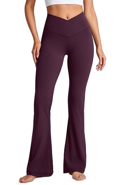 GENERAL بنطلون CRZ YOGA Butterluxe Crossover Flare للنساء بخصر مرتفع وتصميم V...