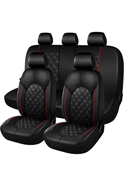 CAROMOP Caromob Full Set Luxury Leather Car Seat Cover Waterproof Seat Protec...