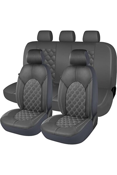CAROMOP Caromob Full Set Luxury Leather Car Seat Cover Waterproof Seat Protec...
