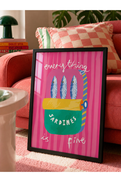 Everything is fine 33x48 cm Dopamin Decor Çerçeveli Poster