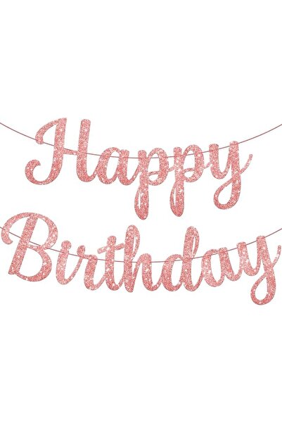 KATCHON لافتة ذهبية لامعة بعبارة Happy Birthday - مربوطة مسبقًا، 3 م | ديكورا...