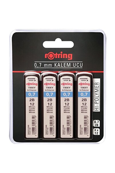 Rotring Tikky Hi-Polymer Mekanik Kurşun Kalem Ucu, 0,7mm, 2b, 4'lü Blister