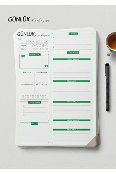 Nurs Print Günlük Planlayıcı (60 Sayfa) | A4 Boyutunda Yapılacaklar Listesi, ...