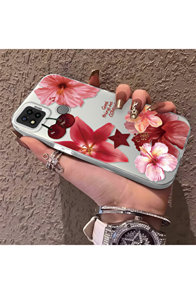 SLIMFELT Redmi 9C/10A Uyumlu Şık Çiçek Söz Baskılı Silikon Kılıf, Darbeye Day...