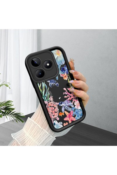 ucuc Realme Note 50 Compatible Black Silicone Case with Shockproof Camera Pro...
