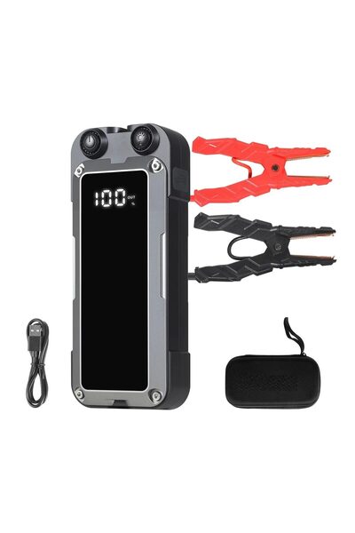 OMS Jump Starter auto portabil, 4000 A, Lanterna, USB, Baterie Litiu 24 Ah, P...