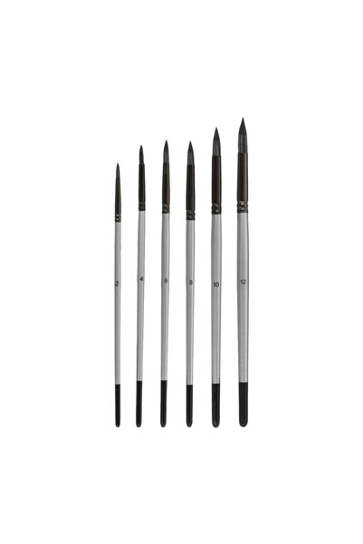 OEM Set pensule pentru pictură și desen, 6 bucăți – vârf rotund, mâner lemn