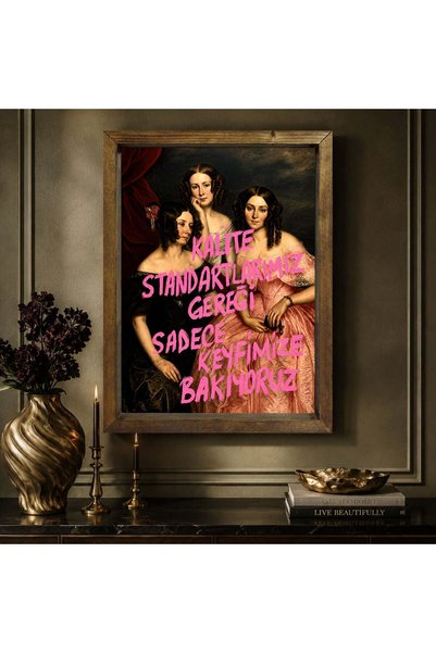 Bk Gift Vintage Klasik Sanat Esprili Sözlü Masif Ahşap Çerçeveli Dekoratif Ta...