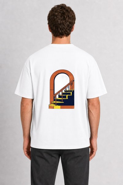 WAKHA طباعة جرافيكية للرجال من Retro City Metro Ladder - مطبوعة على الظهر - ب...
