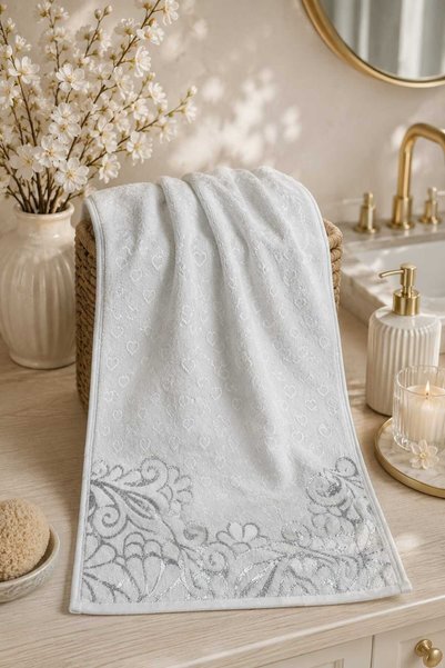 Mela Home Lavinia Premium 100% Cotton 4-Piece Face Towel Set 50*90 cm Dowry - Gift - Kitchen