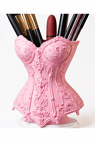 keysa Decorative Red Corset Design Makeup Organizer - Brush Holder, Pen Holde...