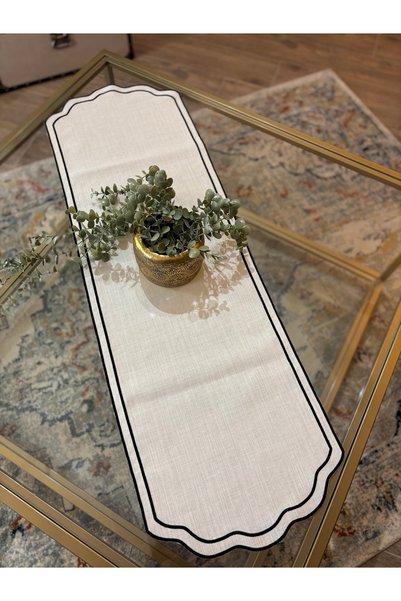 ELORA MAISON Mare Runner, Keten Runner, Nakışlı Runner